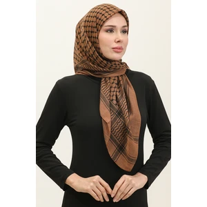 Filistin Kefiye Eşarp 1001-02 Kahverengi
