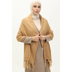 Sefa Merve Triko Örme Omuz Şalı 2064-09 Gold