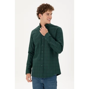U.S. Polo Assn. Erkek Koyu Yeşil Gömlek Desenli 50296597-VR079