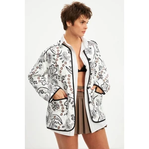 Stella Pulvis Beyaz Kapitone Astarlı Ince Ceket