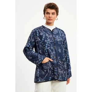 Stella Pulvis Lacivert Kapitone Astarlı Ince Ceket