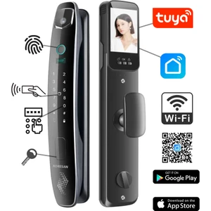 Tuya Kameralı Akıllı Kapı Kilidi - Anroid ve İos Destekli - Parmak İzi - Wifi - Parola - Ak1