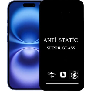 Apple iPhone 16 Anti Statik Ekran Koruyucu Toz Tutmayan Kırılmaz Cam