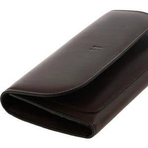 Helmbrook London Charlotte Kadın Kahve Deri Fermuarlı El Işi Rfid Korumalı Kapaklı Çıtçıtlı Büyük Cüzdan