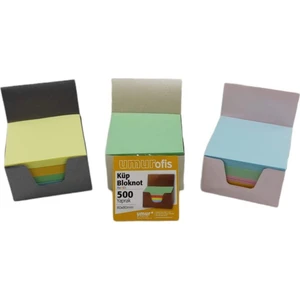 3 Adet Renkli Küp Blok 8 x 8 cm 500 x 3'lü