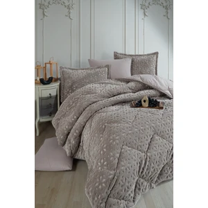 Wellsoft Jakarlı Çift Kişilik Uyku Seti Babil Bej