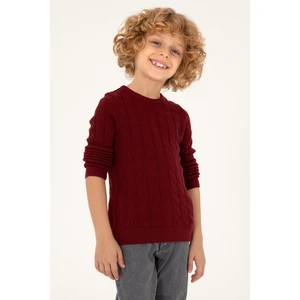 U.S. Polo Assn. Erkek Çocuk Bordo Kazak /Triko 50293551-VR014
