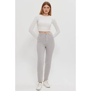 DORES FEATHER GREY WASH KADIN KOT PANTOLON