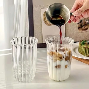 Snow Homs 340 ml Çizgili Desenli Isıya Dayanıklı Sunum Bardağı Espresso Bardağı