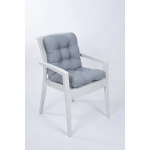 Candy Gri Pofidik Arkalıklı Sandalye Minderi Özel Dikişli Bağcıklı 43X88 cm