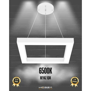 Quattro (Beyaz Kasa, Beyaz Işık) Ledli Modern Sarkıt Linear LED Avize Salon Mutfak Oturma Odası Yatak Odası Antre Hol LED