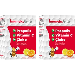 Farma Propolis,Vitamin C,Çinko Içeren Takviye Edici Gıda 20 Tablet X 2 Adet