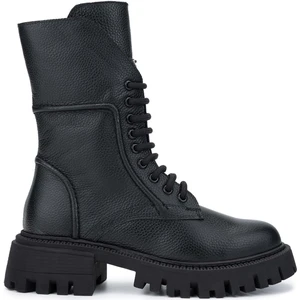 Tamer Tanca Kadın  Deri Siyah Floter Casual Bot 1059 05481750 Bn Bot SK24-25 Sıyah Fltr