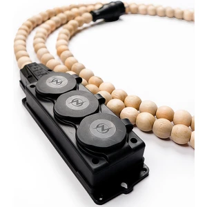 Roas Ahşap Boncuklu Bohem Tasarım Uzatma Kablosu ( 3 mt / 3'lü priz )