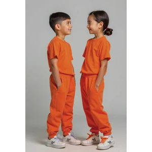 Levi Turuncu Pamuklu Çocuk Tshirt Eşofman Altı Takım