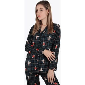 Büyük Beden Battal Ayıcık Desen Süet Kadın Pijama Takımı