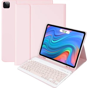 M.TK Moveteck Ipad Pro 13 Inç M4 Çip 2024 Uyumlu Bluetooth Özellikli Standlı Kalem Bölmeli Klavyeli Kılıf A2927 A3007