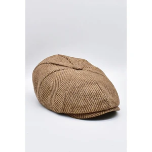 Erkek Kasket Peaky Blinders Balıksırtı Desenli Yün Şapka-Esnek Lastiklil