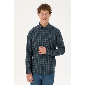 U.S. Polo Assn. Erkek Koyu Yeşil Gömlek Desenli 50296625-VR079