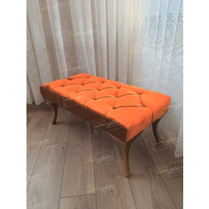 Gold Ayak Puf Ayak Ucu Kapitoneli Kapı Önü Antre Bench 110*45