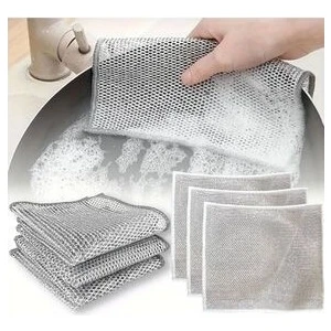 5 Adet Tel Bulaşık Bezi Çizmez Bulaşık Teli Çelik Bez 20X20 Çift Katmanlı Tel Bez