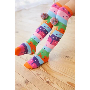 Kız Çocuk Dondurma Desenli Dizaltı Çorap