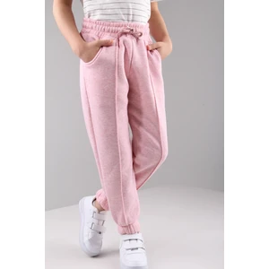 Lastikli Içi Polarlı Cepli Rahat Unisex Çocuk Eşofman Altı Yavruağzı