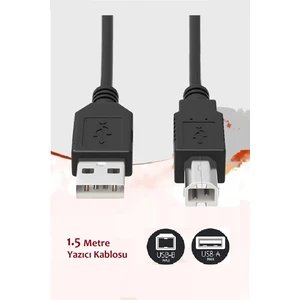 1.5 Metre Yazıcı Kablosu USB 2.0 Printer Ara Bağlantı Kablosu Hp Epson Canon Xerox Brother