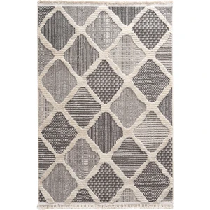 Cool Halı Sakura 2202 Gri Hav Toz Vermez Etnik Desenli Modern Dokuma Bukleli Salon Halısı