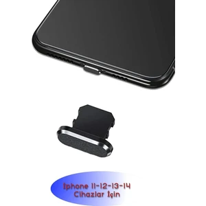 Emre Bilişim Iphone 14-13-12-11-13 Pro Max Toz ve Kir Önleyici Şarj Soketi Koruyucu Tıpa Siyah Ios