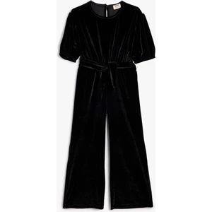 Kadife Tulum Balon Kol Ispanyol Paça Beli Kuşaklı