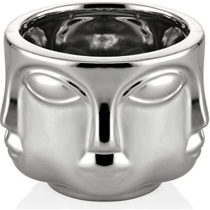 Havelka Suratlı Dekoratif Küçük Boy Saksı - Parlak Silver 10 cm