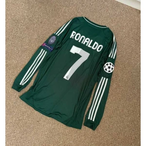 Real Madrid 2012/13 Sezonu Cristiano Ronaldo Uzun Kol Deplasman Forması (Green)