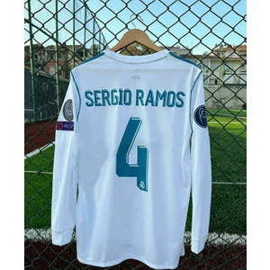 Real Madrid 2018 Kiev Şampiyonlar Ligi Finali Sergio Ramos Forması Uzu-Kol