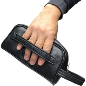 West Polo West Polo 3 Gözlü Bantlı Bileklik Tutmalı Deri El Çantası Traş Çantası Seyahat Çantası