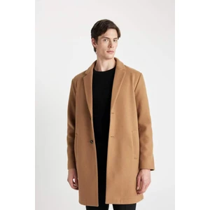 Relax Fit Ceket Yaka Düğmeli Cepli Kışlık Kaşe Parka Y8903AZ24AU