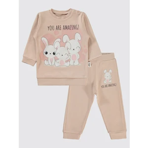 Civil Baby Kız Bebek Takım 6-18 Ay  Pudra