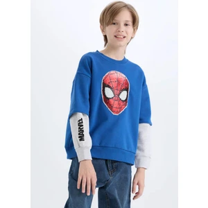 Erkek Çocuk Marvel Spiderman Oversize Geniş Kalıp Bisiklet Yaka Sweatshirt D6813A824WN