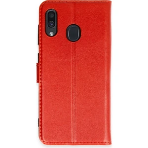 Samsung Galaxy A20 Kılıf Dışı Deri Içi Silikon Kartlıklı Kapaklı Trend S Plus Kapak