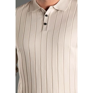 Erkek Polo Yaka  Triko Bej Kazak