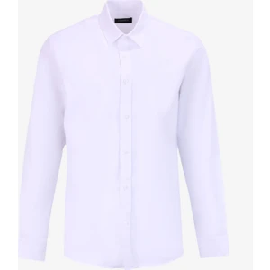 Slim Fit Gömlek Yaka Armürlü Beyaz Erkek Gömlek Maydos 305