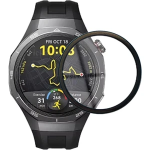 Huawei Watch Gt5 Pro 46MM Ekran Koruyucu Tam Kaplama Siyah Pet Pmma