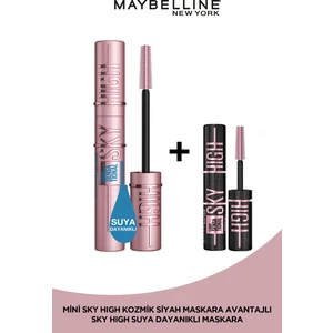 Maybelline New York Lash Sensational Sky High Suya Dayanıklı Waterproof Maskara + Sky High Cosmic Mini Maskara