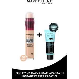 Maybelline New York Instant Anti Age Eraser Kapatıcı - 01 Light + Fit Me Primer Matte Mini
