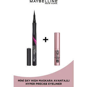 Maybelline New York Hyper Precise All Day Eyeliner - 701 Matte Onyx - Mat Siyah + Sky High Mini Maskara
