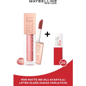 Maybelline New York Lifter Gloss Nemlendirici Dudak Parlatıcısı - 003 Moon + Mini Matte Ink Likit Mat Ruj - 20 Pioneer