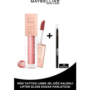 Maybelline New York Lifter Gloss Nemlendirici Dudak Parlatıcısı - 003 Moon + Tat Liner Gel Pencil Göz Kalemi Mini