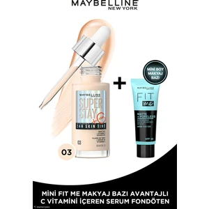 Maybelline New York Super Stay Skin Tint Fondöten - 03 + Fit Me Primer Matte Mini