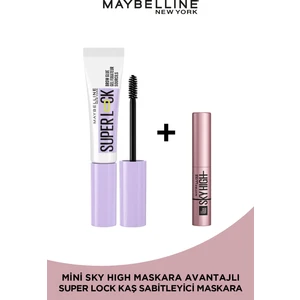 Maybelline New York Super Lock Brow Glue Kaş Sabitleyici Maskara + Sky High Mini Maskara