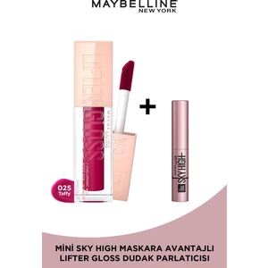 Maybelline New York Lifter Gloss Nemlendirici Dudak Parlatıcısı- 25 Taffy + Sky High Mini Maskara
